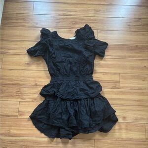 LoveShackFancy Natasha Mini Dress in black